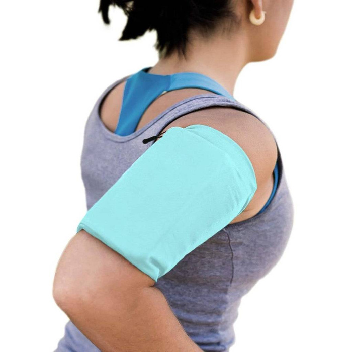 Fascia da braccio in tessuto elastico per il running fitness L blu