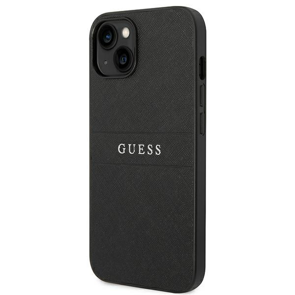 Hülle Guess iPhone 14 Plus 6,7" schwarz/schwarz Saffiano Armband