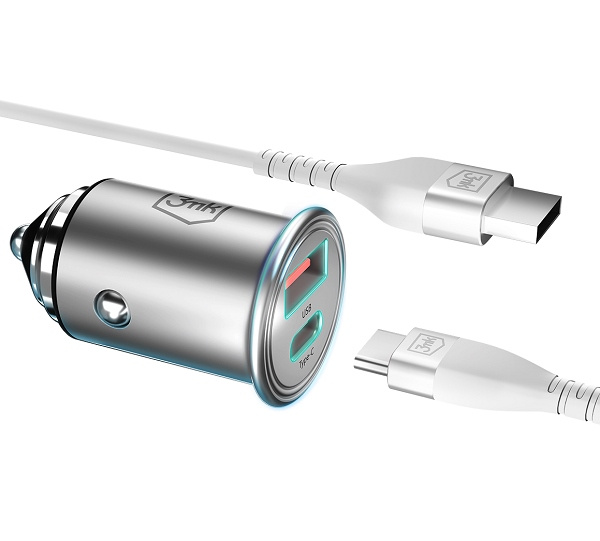 3mk HyperCar Charger 30W Power Delivery ladergerät Autoladegerät 1xUSB-A + 1xUSB-C