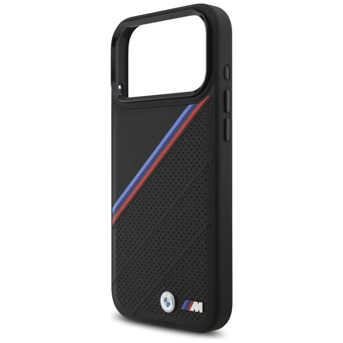 Etui BMW M Tricolor Metal Logo MagSafe   do iPhone 17 Pro Max czarny