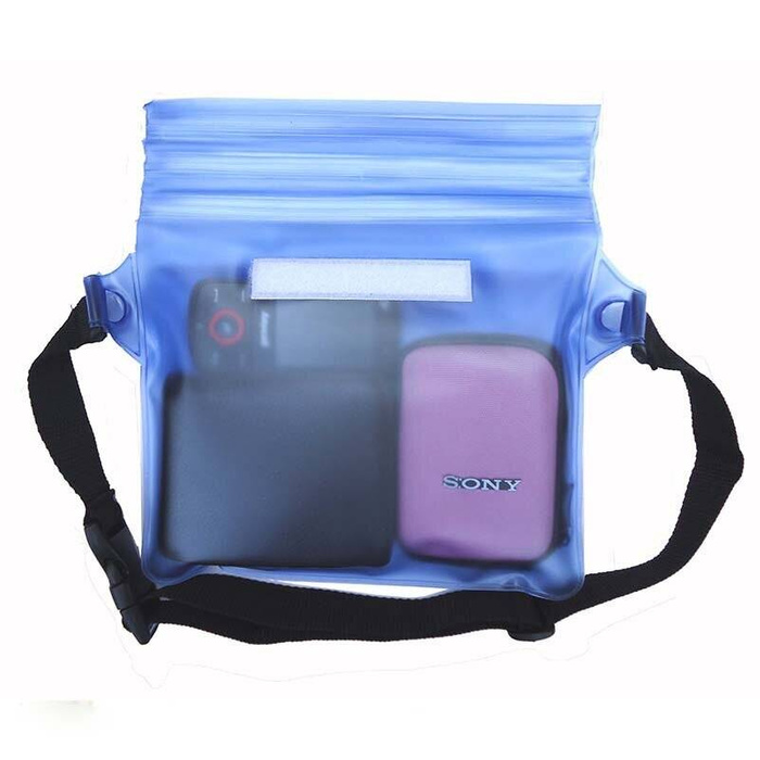 Bolsa impermeable de PVC / riñonera - azul claro