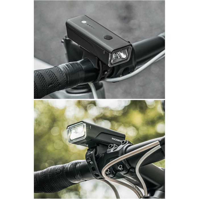 Rockbros 24510003001 éclairage avant de vélo 260 lm + USB-C - câble USB-A - noir