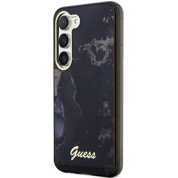 Hülle Guess GUHCS23MHTMRSK S23 Plus S916 schwarz/schwarz hartcase Golden Marble Kollektion Case