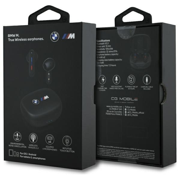 BMW cuffie Bluetooth BMBEMIATP20LOK TWS + docking station nero/nero Loghi stampati