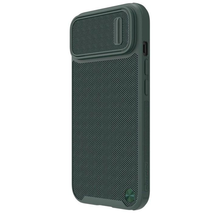 Etui Nillkin Textured S Case etui iPhone 14 Pro Max pancerny pokrowiec z osłoną na aparat ciemnozielone
