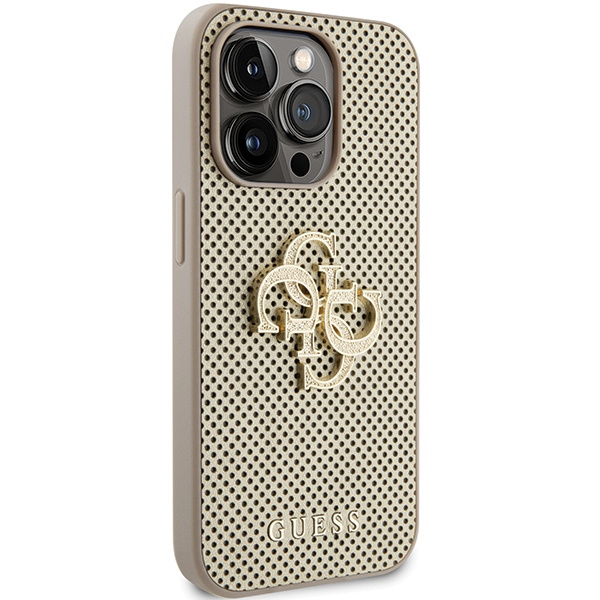 Etui Guess GUHCP15LPSP4LGD iPhone 15 Pro 6.1" złoty/gold hardcase Perforated 4G Glitter Case