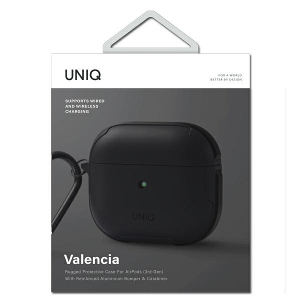 UNIQ coque Valencia AirPods 3 noir/noir nuit Antimicrobien