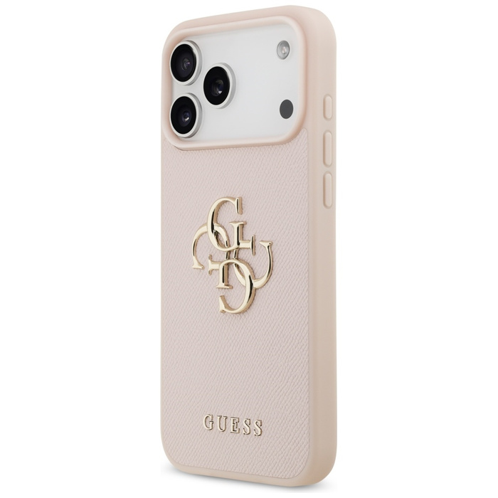 Etui Guess Grained Big 4G & Classic Logo do iPhone 17 Pro Max różowy