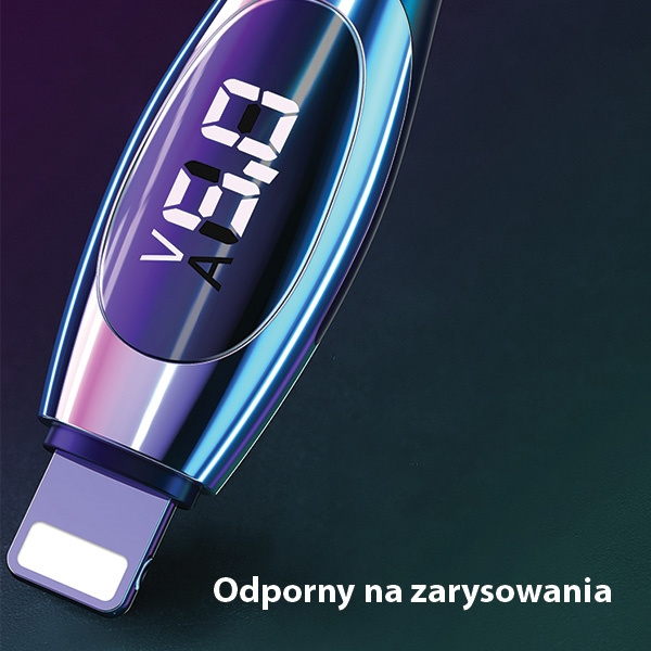 Kabel Opletený USAMS Lightning 2A Rychlé nabíjení LED 1,2 m Černá