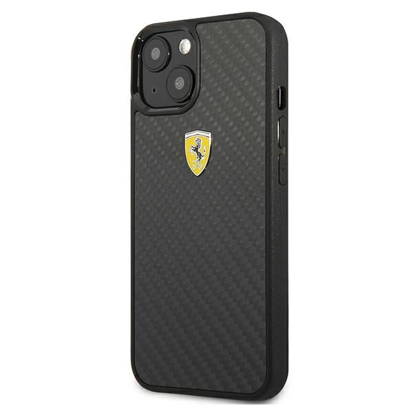 Hülle Ferrari FEHCP13SFCABK Apple iPhone 13 mini 5,4" schwarz/schwarz Hardcase On Track Real Carbon