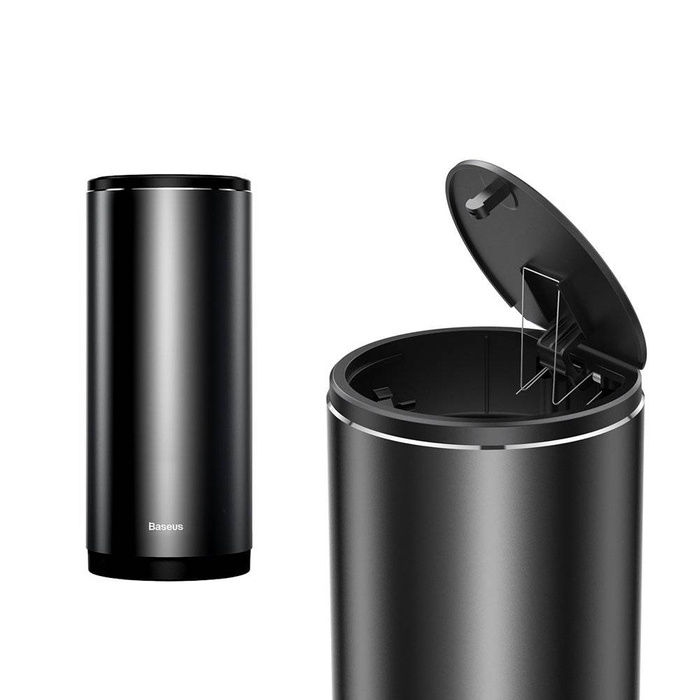 [B WARE] Baseus Auto Mini-Mülleimer mit Deckel für Auto schwarz (CRLJT-01)