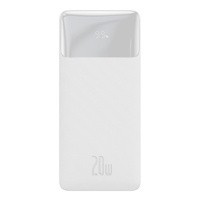Baseus Bipow Fast Charging Power Bank 10000mAh 20W bílá (Overseas Edition) + USB-A - Micro USB kabel 0,25m bílý (PPBD050502)