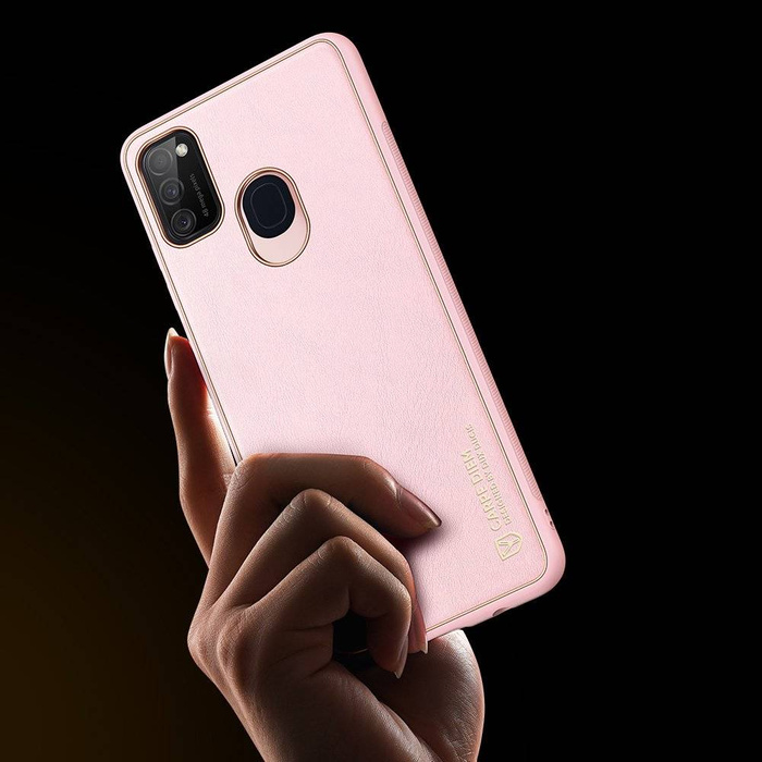 Elegantní kryt Dux Ducis Yolo z ekologické kůže pro Samsung Galaxy M30s růžový