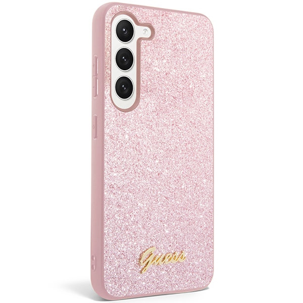Coque Guess GUHCS23SHGGSHP S23 S911 rose/rose dur case Glitter Script Case