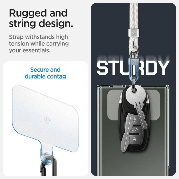 LANYARD Spigen UNIVERSAL STRAP SET CROSSBODY &amp; WRIST PEARL WHITE