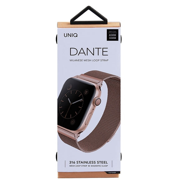 UNIQ strap Dante Apple Watch Series 4/5/6/7/SE 40/41mm. Stainless Steel pink gold/rose gold