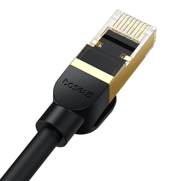Baseus rychlý síťový kabel RJ-45 cat.8 40Gbps 1m kulatý - černý