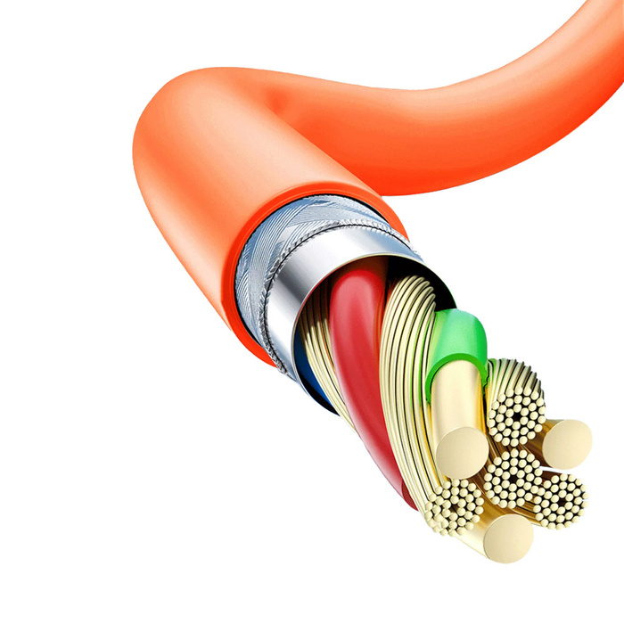 Cable acodado USB-C - Lightning 30W 1m rotación 180° Dudao - naranja