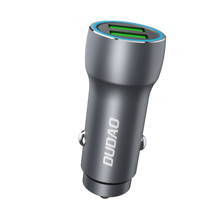 Dudao R4+ nabíječka auto 2xUSB-A 120W 3A šedá