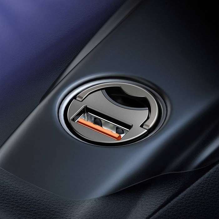 Baseus Tiny Star mini intelligens autós töltő USB 30W Quick Charge 3.0 szürke (VCHX-A0G)