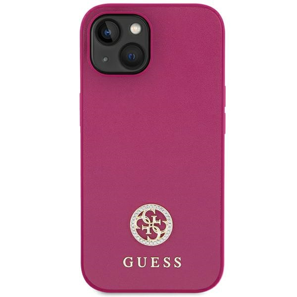 Guess GUHCP15SPS4DGPP iPhone 15 6.1" rosa/rosa hartcase Strass Metall Logo