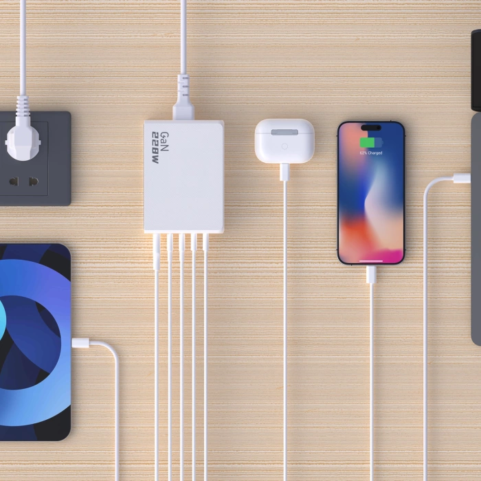 Chargeur Dudao A228EU GaN 1x USB-A 4x USB-C PD 228W - blanc