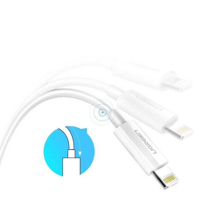 Ugreen cable USB cable - Lightning MFI 1m 2,4A white (20728)