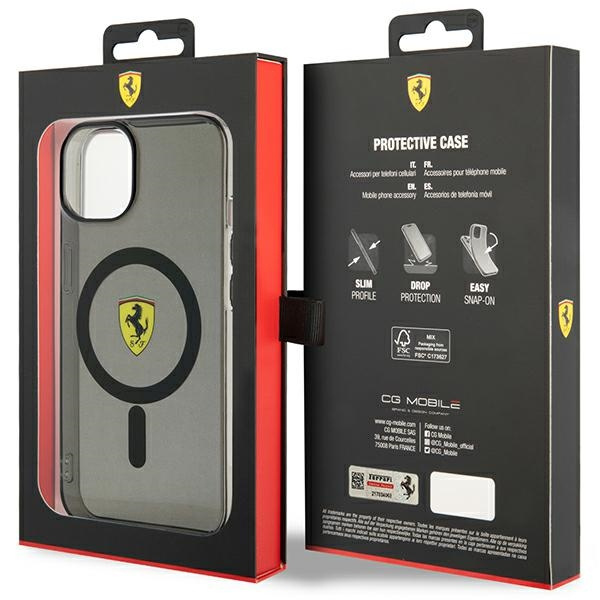 Funda Ferrari FEHMP14MURKK iPhone 14 Plus 6.7" negro/negro durocase Translúcido MagSafe Case