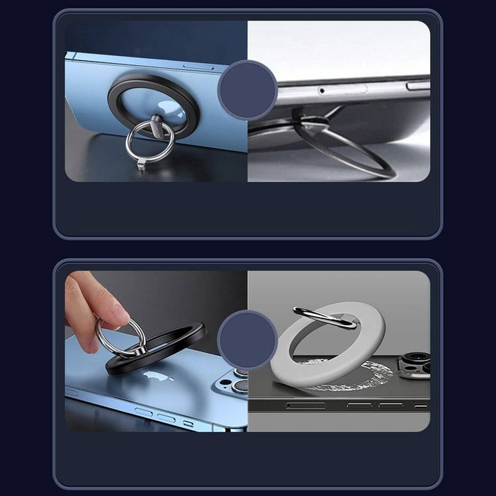 Joyroom kit soporte de coche magnético multifuncional anillo soporte teléfono negro (JR-ZS294)