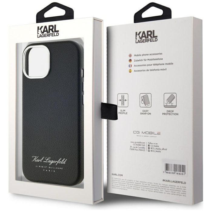 Etui Karl Lagerfeld hotel RSG do iPhone  15 czarny