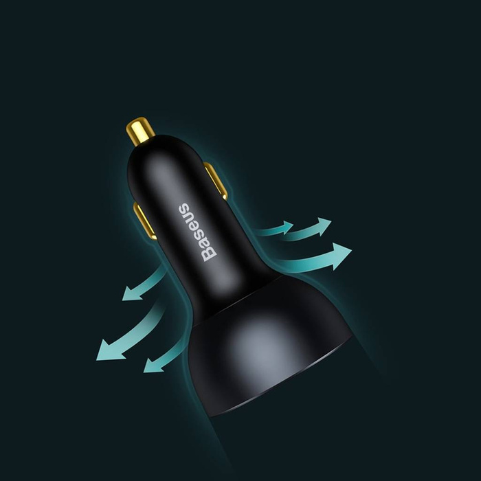 Baseus Qualcomm® Quick Charge ™ 5-Technologie Multi-Port-Schnelllade-Autoladegerät C + C + U 160 W Set Grau (mit Baseus Xiaobai-Serie Schnellladekabel Typ-C auf Typ-C 100 W (20 V / 5 A) 1 m Schwarz)