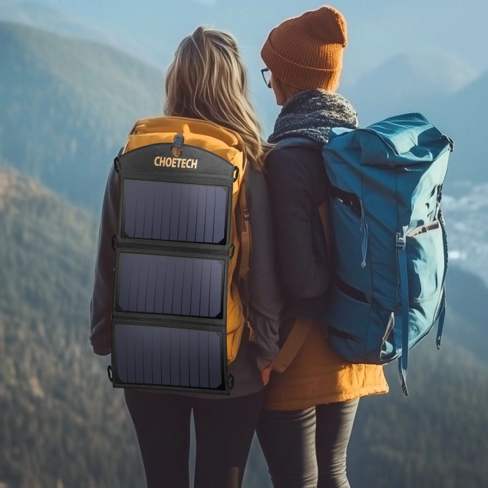 Choetech SC001 faltbares Solarladegerät 19W 2x USB-A - Schwarz