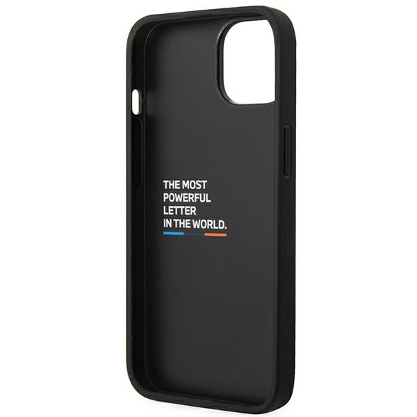 Case BMW BMHCP14S22PTDK iPhone 14 6.1" Black/Black Leather Stamp Tricolor