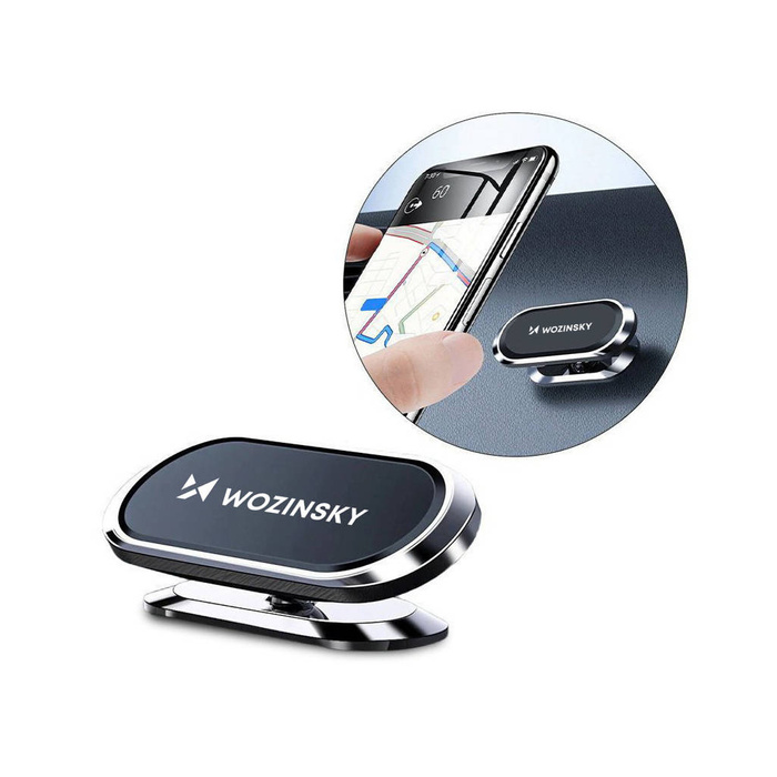 Wozinsky support de tableau de bord de voiture magnétique 360 auto-adhésif argent (WMH-06)