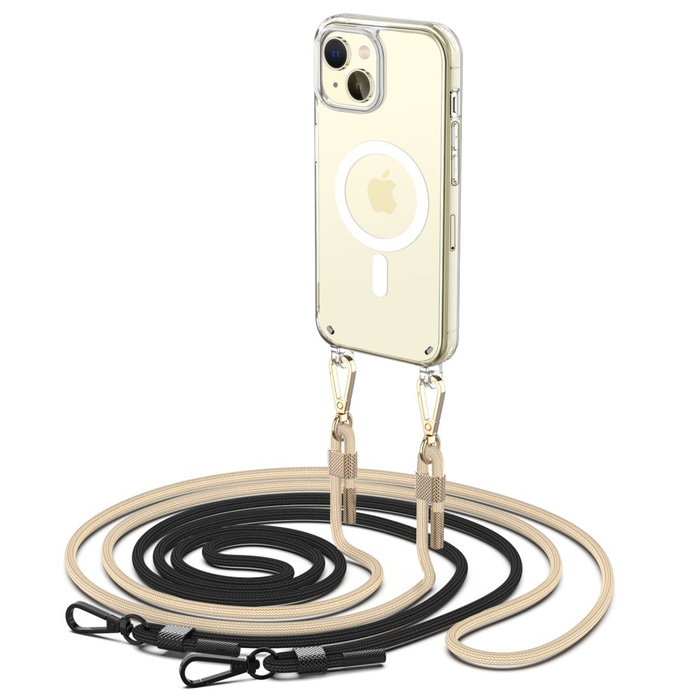 Puzdro Tech-protect Flexair Chain MagSafe iPhone 15 Black &amp; Beige Case