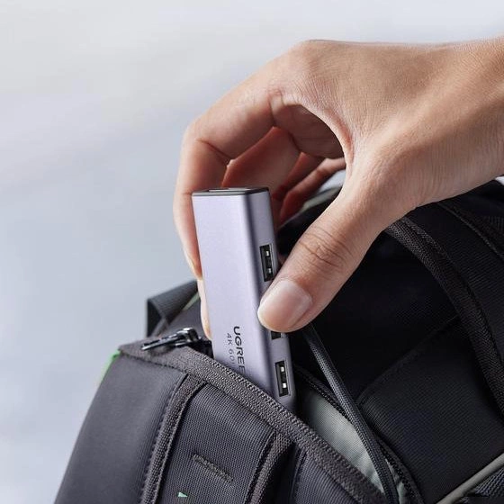 Ugreen Multifunktions-HUB USB Typ C - 3x USB 3.2 Gen 1 / HDMI 4K 60Hz / SD- und TF-Kartenleser grau (60383 CM511)