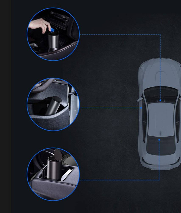 Baseus Auto Mini-Mülleimer mit Deckel für Auto schwarz (CRLJT-01)