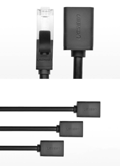 Ugreen hosszabbító Kábel Ethernet RJ45 Cat 6 FTP 1000Mbps 2m fekete (NW112 11281)