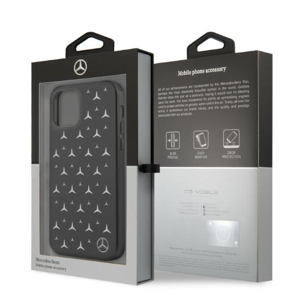  MERCEDES   12 Pro Max Estampado de estrellas plateado Estuche rígido negro