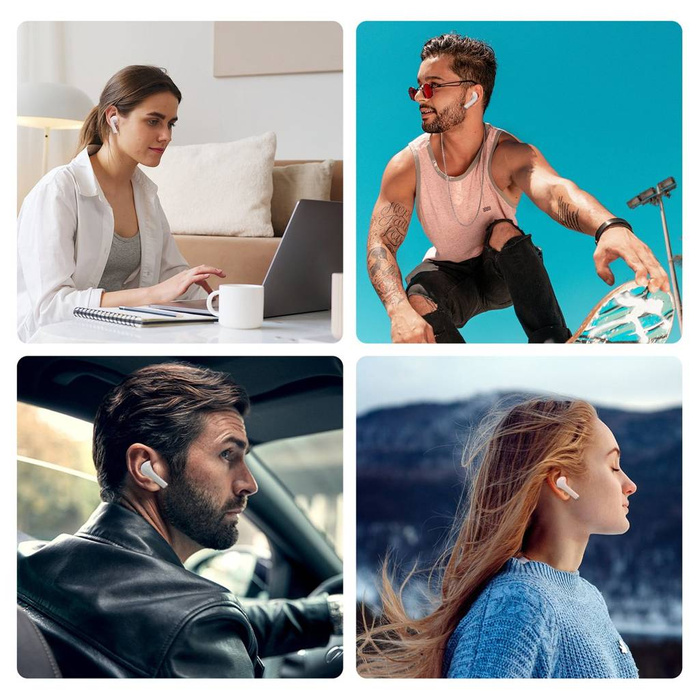 Choetech slúchadlá bezdrôtový TWS s nabíjaním puzdro biely (BH-T08)