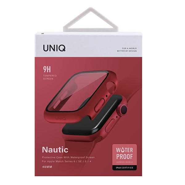 UNIQ pouzdro Nautic Apple Watch Series 4/5/6/SE 40mm červená/červená