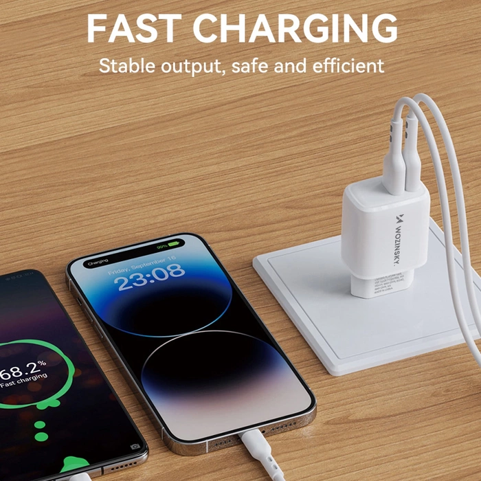 Wozinsky CUWCW 2.4A 2 x USB-A nástěnná nabíječka - bílá