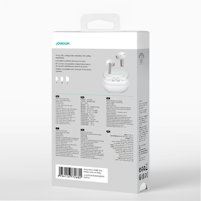 Joyroom Jbuds Series JR-BB1 TWS auriculares internos inalámbricos - blanco