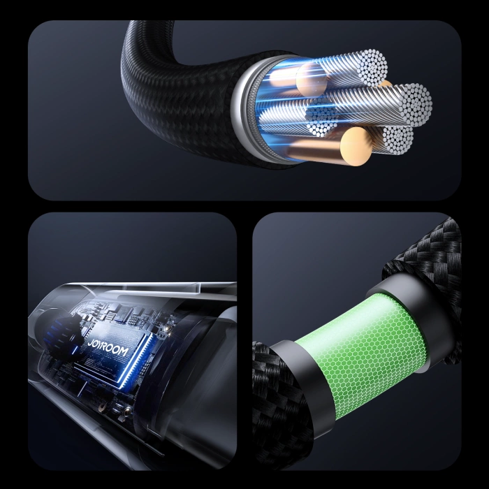 Joyroom S-A16 Pro Prism Series 100W USB-C Cable - USB-C with Digital Display 1.2m - Black