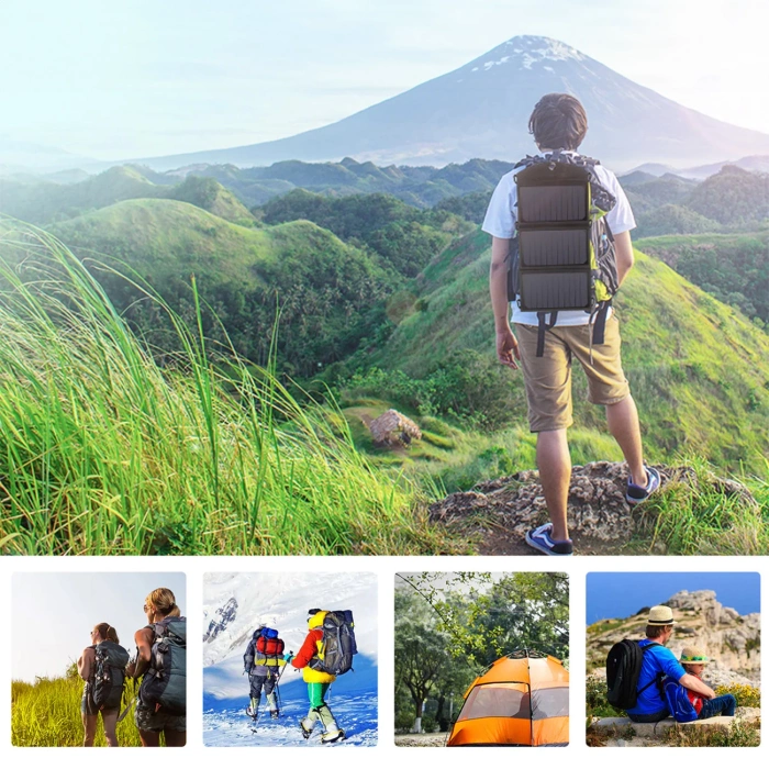 Choetech Faltbares Solarladegerät Solar Photovoltaik 19W 2x USB 2.4A Schwarz (SC001)