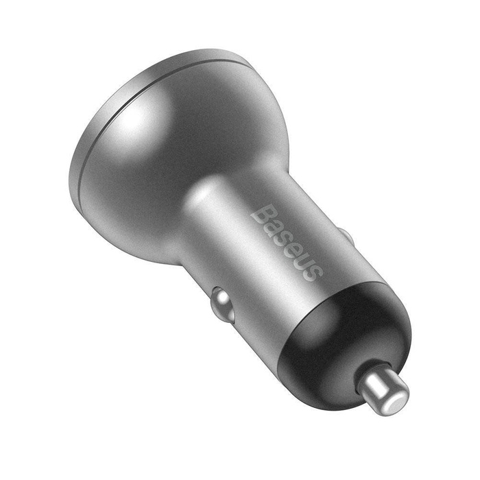 Baseus nabíječka do auta 2x USB 4,8A 24W s LCD stříbrným (CCBX-0S)