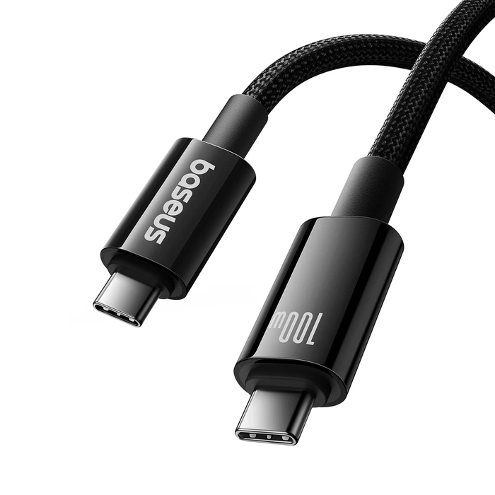 Baseus Tungsten Gold USB-C 3.2 / USB-C 3.2-Kabel 100 W 4K 60 Hz 1,5 m – Schwarz