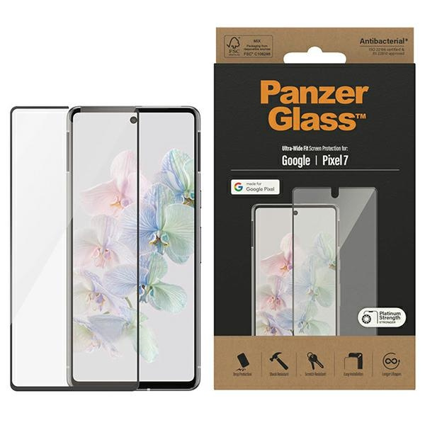 PanzerGlass Ultra-Wide Fit Pixel 7 Ochrana displeje Antibakteriální černá/černá 4772