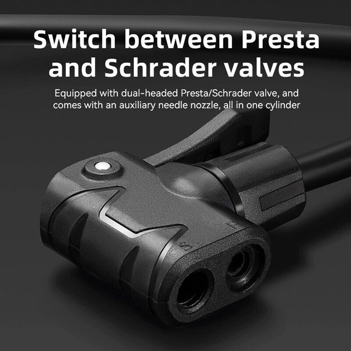 Rockbros 42430001001 Fußpumpe mit Display – Schwarz