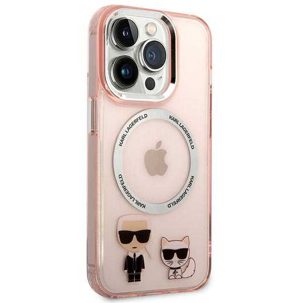 Karl Lagerfeld KLHMP14LHKCP iPhone 14 Pro 6.1" hartcase rosa/pink Karl &amp; Choupette Aluminium MagSafe